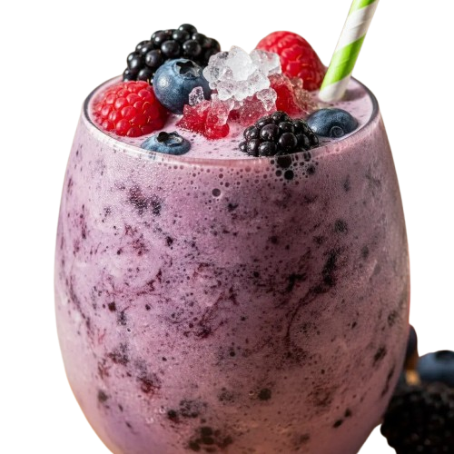 Frutas vermelhas no copo bolha